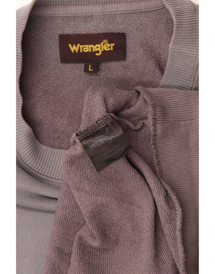 Felpa grafica da uomo Wrangler Maglione grande cotone grigio