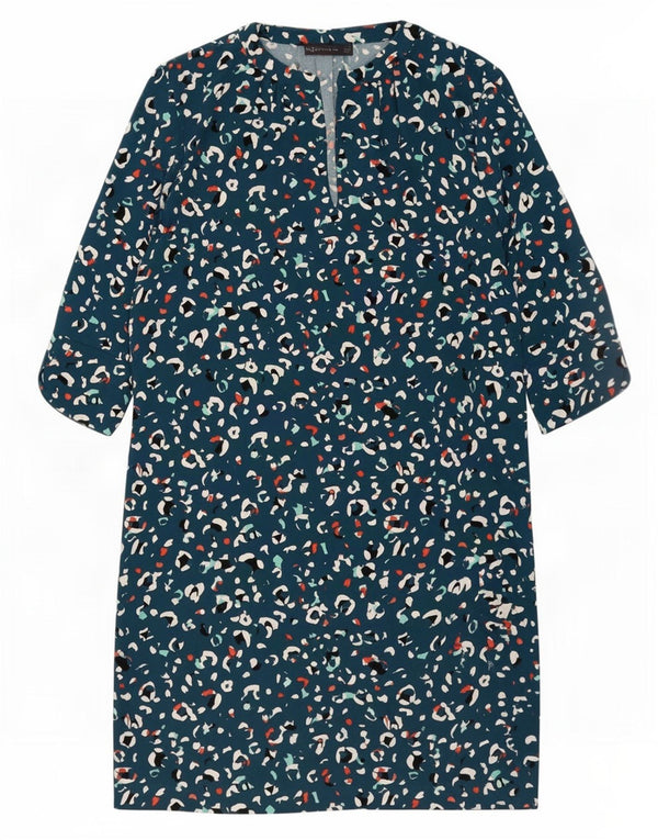 Abito a trapezio da donna Marks & Spencer UK 12 blu medio stampa animalier