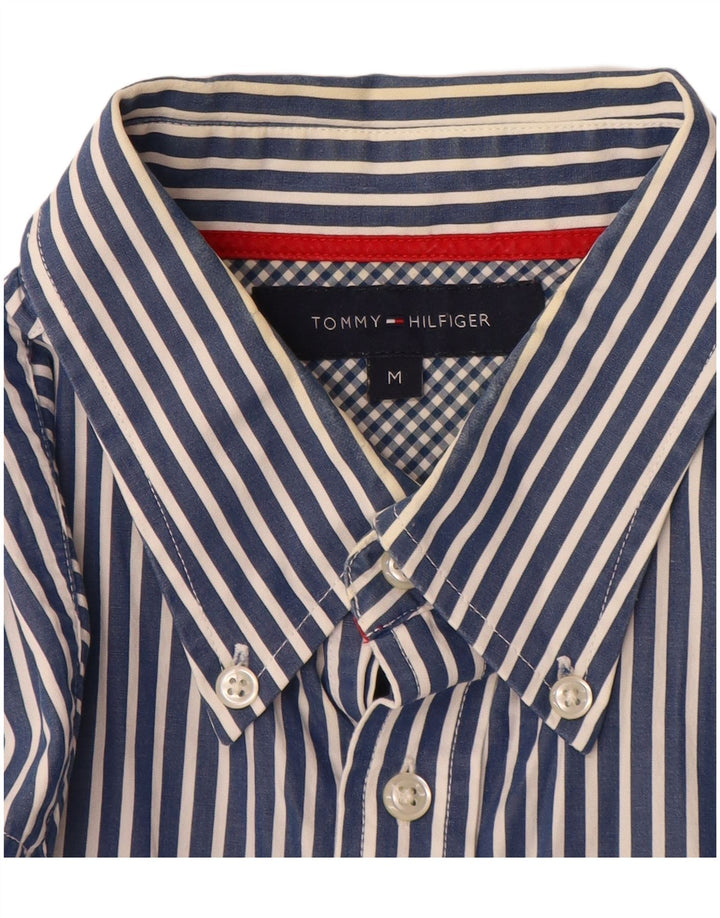 Camicia da uomo Tommy Hilfiger in cotone gessato blu medio
