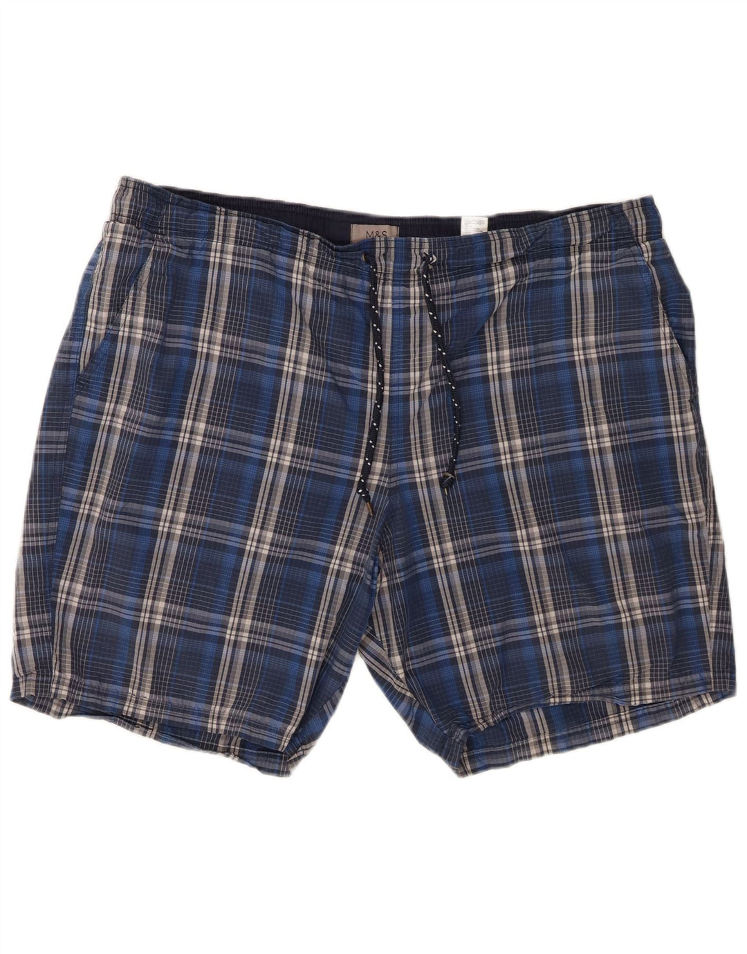 Pantaloncini da bagno da uomo Marks & Spencer 2XL cotone a quadri blu