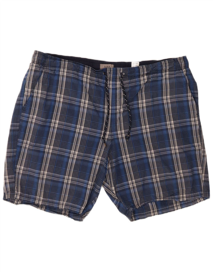 Pantaloncini da bagno da uomo Marks & Spencer 2XL cotone a quadri blu