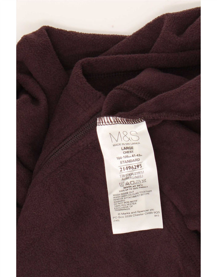 Giacca in pile standard da uomo Marks & Spencer UK 40 Large Bordeaux Poliestere