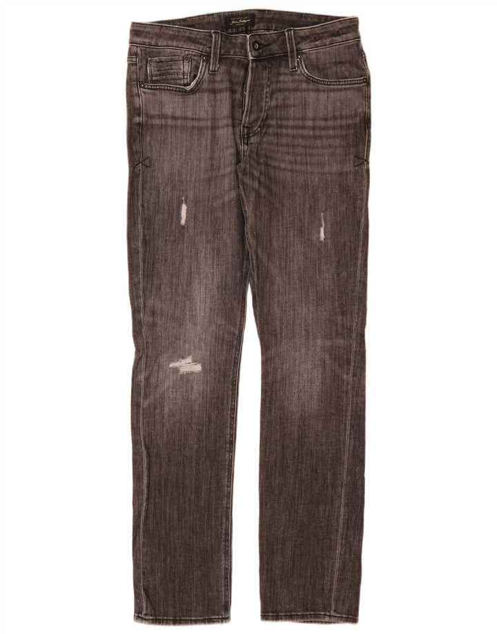 Jeans slim invecchiati da uomo Jack & Jones W31 L34 cotone grigio