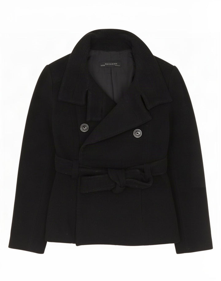 Cappotto da marinaio da donna Zara UK 12 medio in lana nera