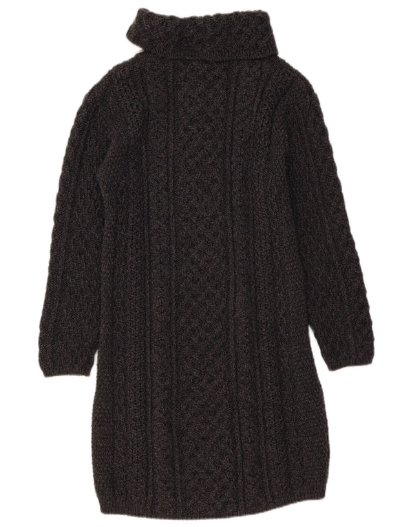 Abito maglione a maniche lunghe da donna Aran Wollen Mills UK 14 Grigio medio