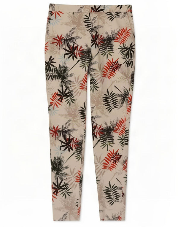 Pantaloni chino slim da donna Reiss UK 12 medi W30 L27 cotone floreale bianco