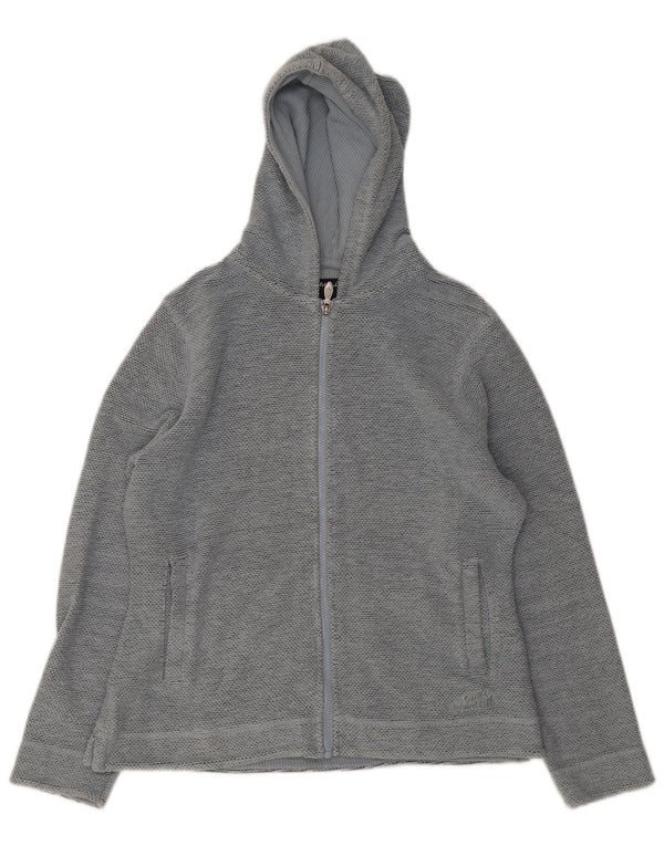 Maglione con cappuccio e zip da donna Weird Fish UK 14 Cotone blu medio