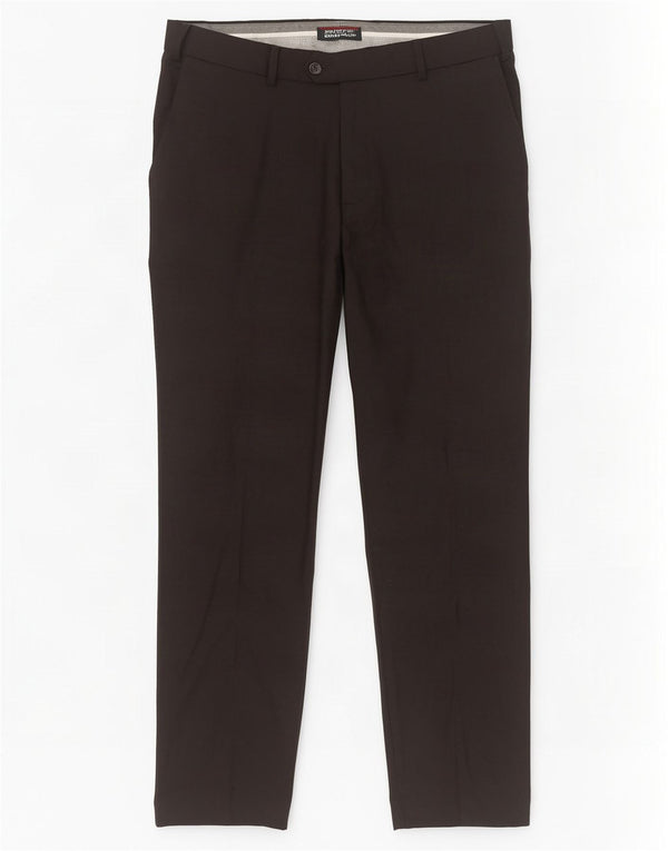 Pantaloni da abito dritti su misura da uomo Marks & Spencer W38 L31 in lana nera