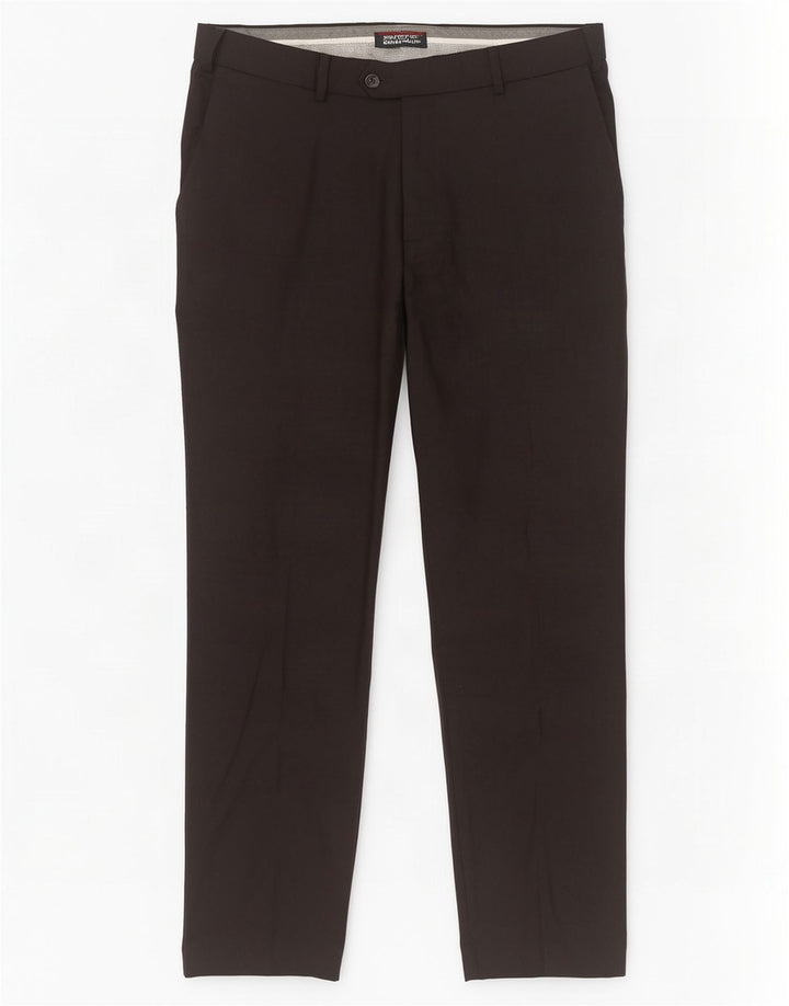 Pantaloni da abito dritti su misura da uomo Marks & Spencer W38 L31 in lana nera