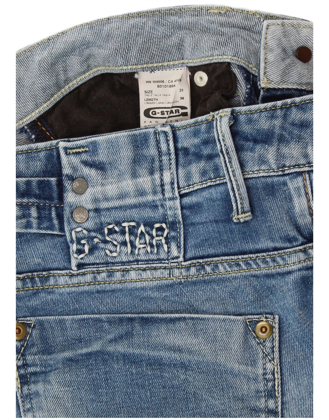 Jeans slim invecchiati da donna G-STAR W31 L36 cotone blu