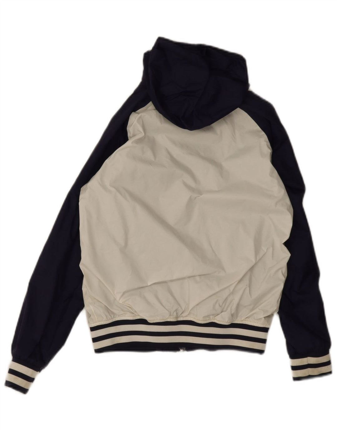 Giubbotto bomber con cappuccio K-Way da ragazzo 9-10 anni in nylon color block blu navy