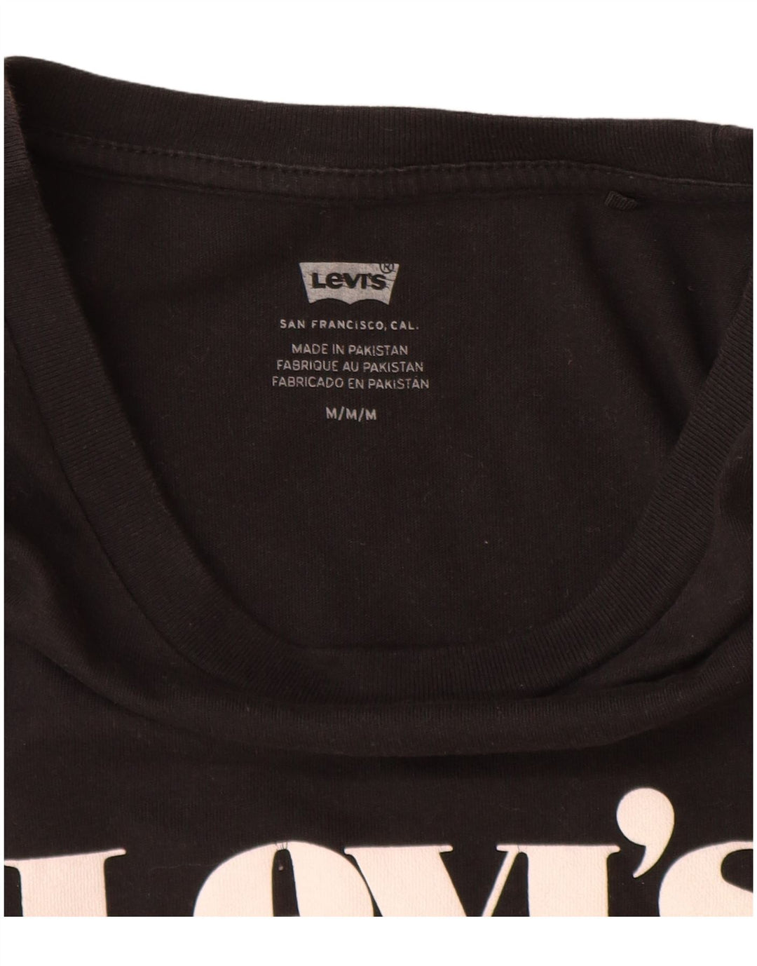 T-shirt grafica da donna Levi's Top UK 14 cotone nero medio