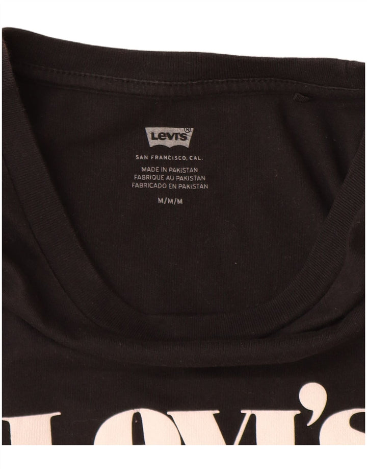T-shirt grafica da donna Levi's Top UK 14 cotone nero medio