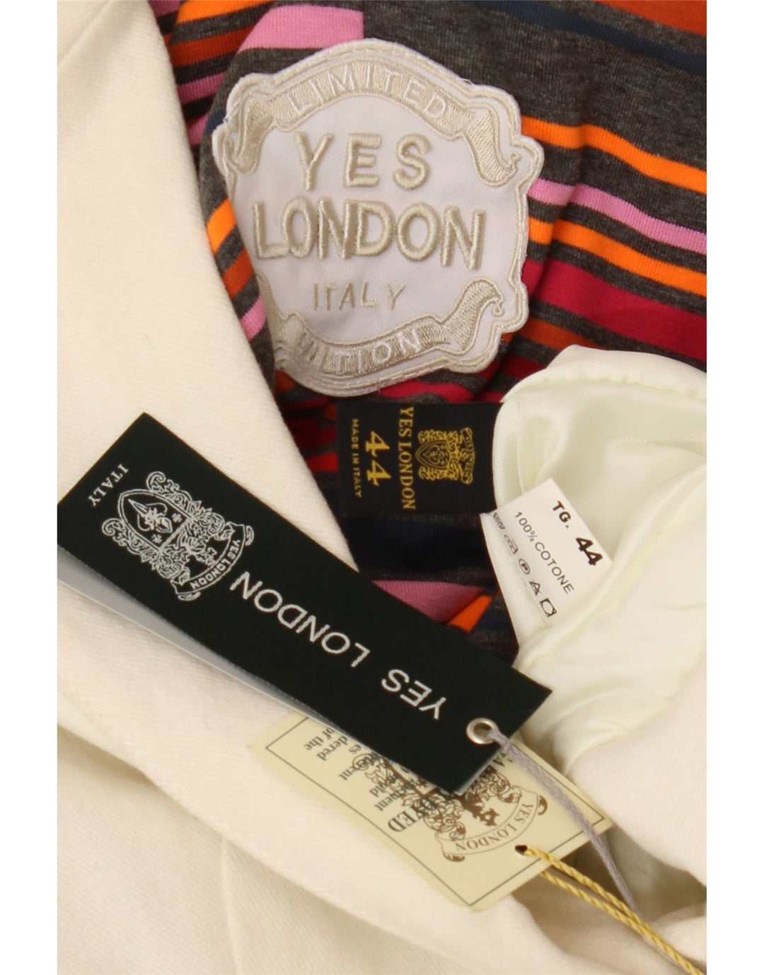 Giacca blazer a 2 bottoni da donna Yes London IT 44 cotone bianco medio