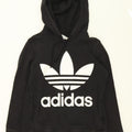 ADIDAS Womens Oversized Graphic Sweatshirt Jumper UK 10 Small Black Cotton Vintage Adidas and Second-Hand Adidas from Messina Hembry 