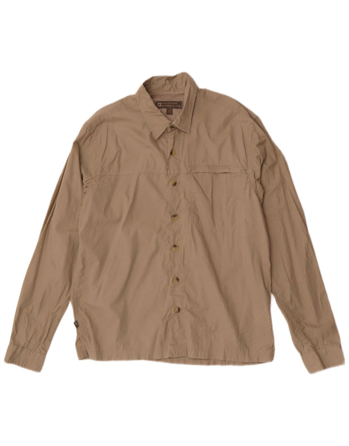 Camicia da uomo vestibilità regolare Mountain Warehouse in cotone kaki medio