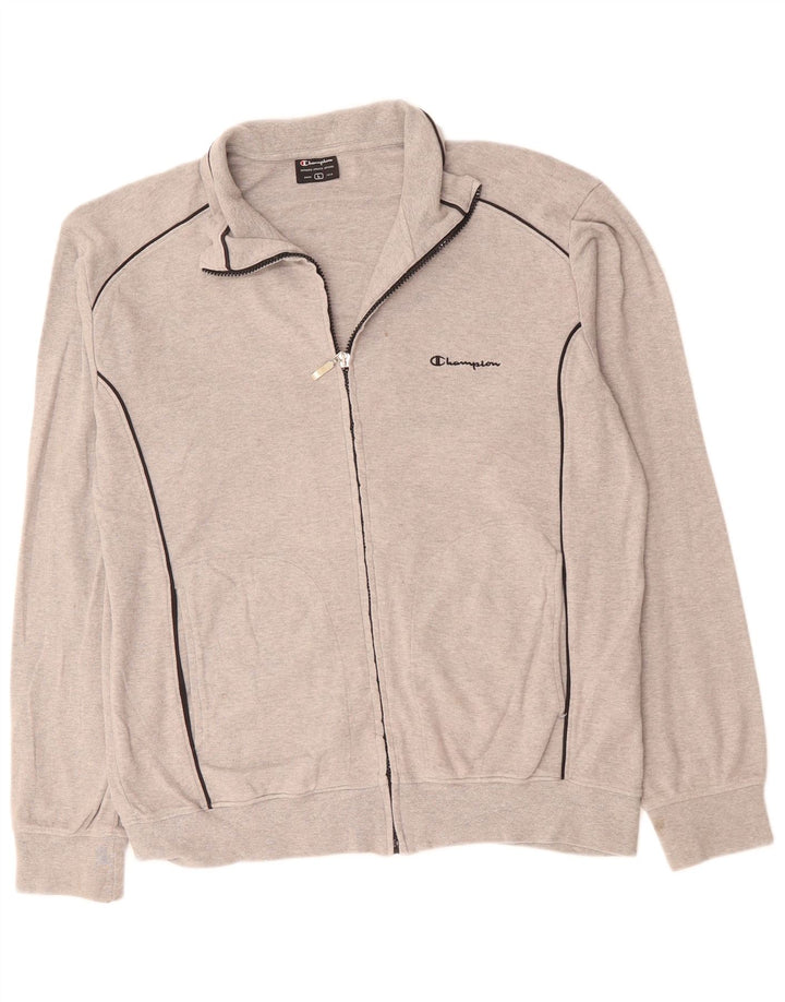 Giacca da tuta da uomo CHAMPION grande in cotone grigio
