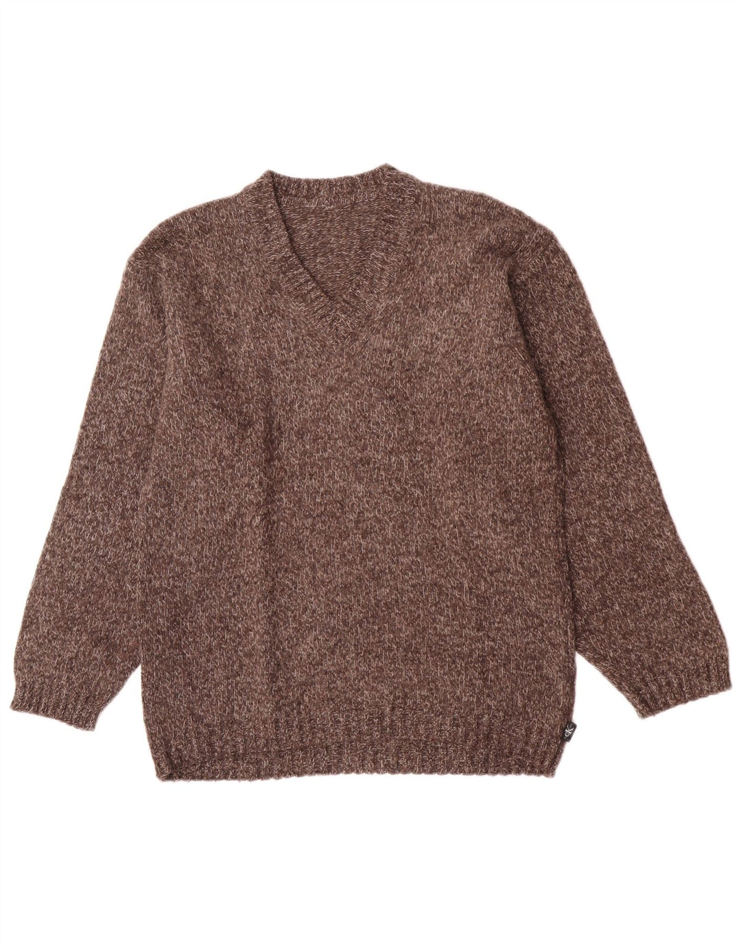 Maglione maglione con scollo a V da uomo Calvin Klein Marrone medio