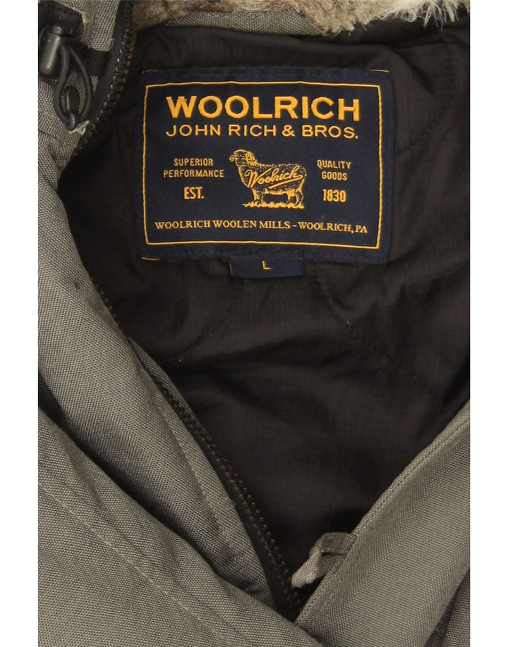 Giacca a vento con cappuccio da uomo Woolrich UK 40 Large Grigia