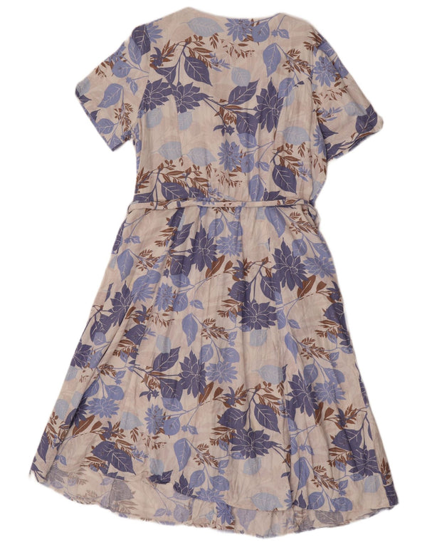 Abito camicia a maniche corte da donna Marks & Spencer UK 16 Grande floreale blu