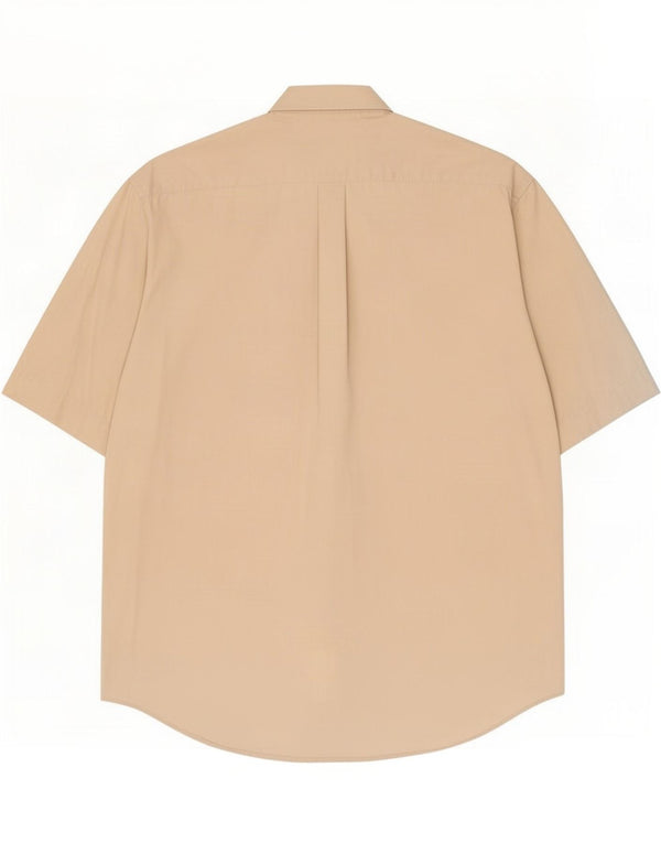 Camicia Benetton Uomo Manica Corta XL Cotone Beige