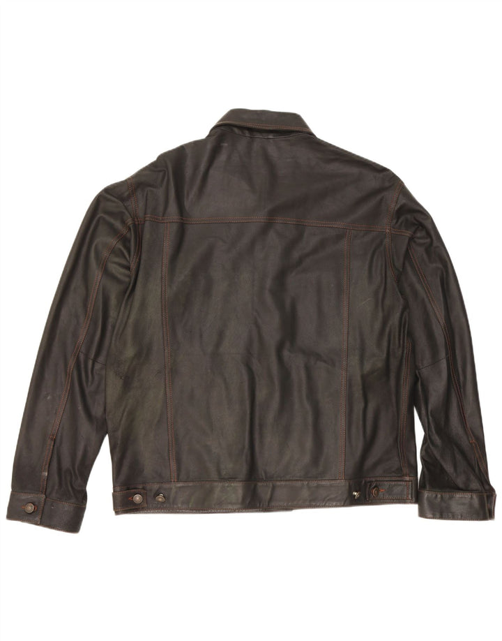 Giacca in pelle vintage da uomo IT 52 XL Nera