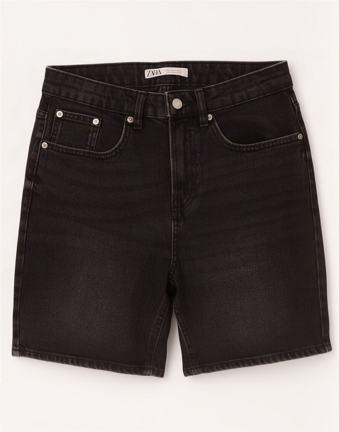 Pantaloncini di jeans da uomo Zara EU 40 medi W30 cotone nero