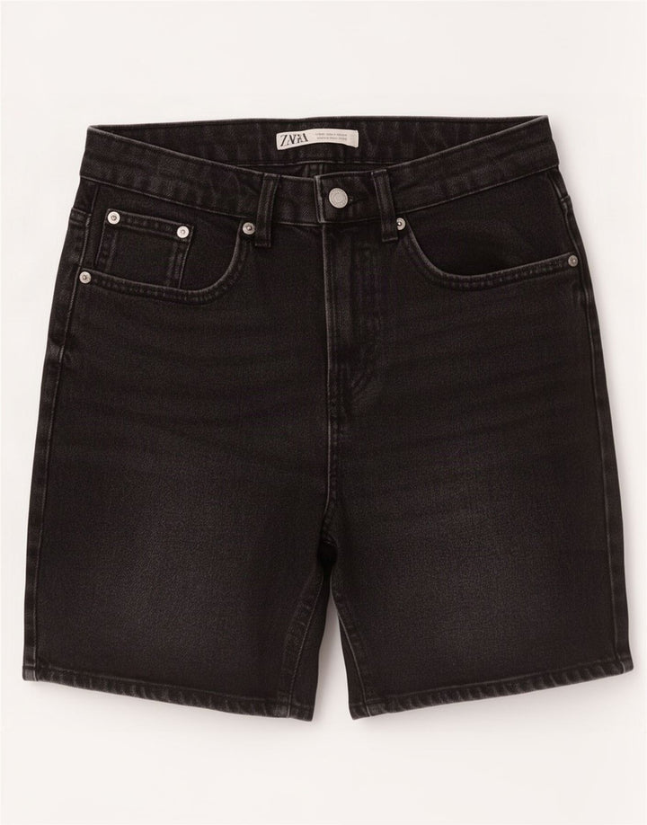 Pantaloncini di jeans da uomo Zara EU 40 medi W30 cotone nero