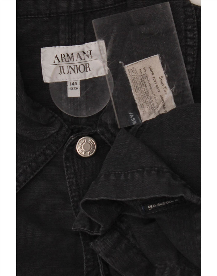 ARMANI JUNIOR Boys 5 Button Blazer Jacket 13-14 Years Navy Blue Linen