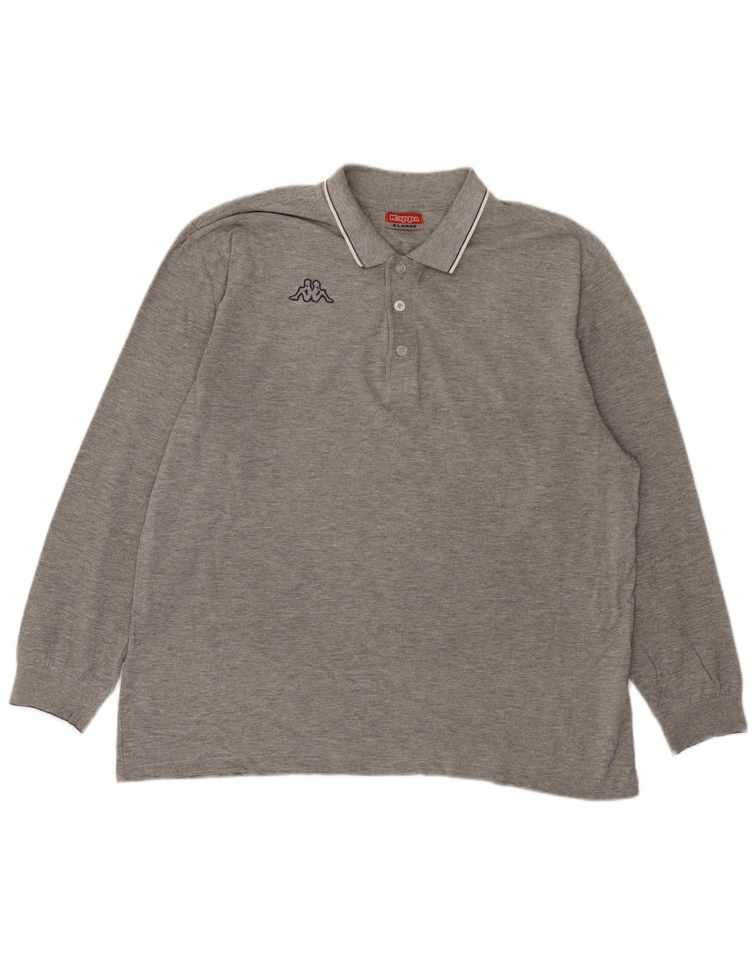 Polo Kappa da uomo a maniche lunghe XL grigia