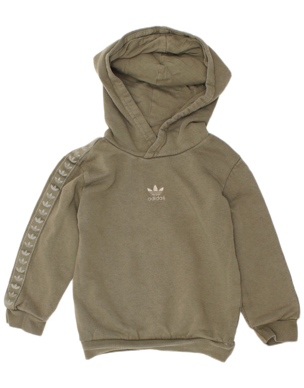 Felpa con cappuccio grafica da ragazzo Adidas 3-4 anni in cotone kaki
