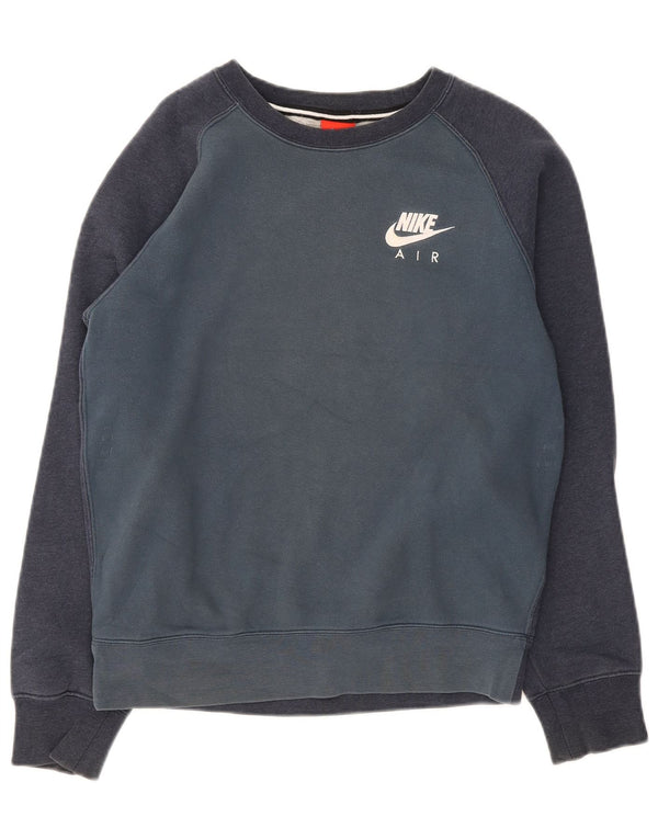Felpa Nike da uomo, piccola, in cotone color block blu navy