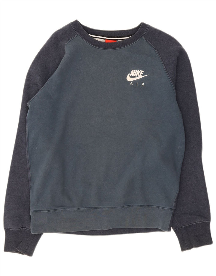 Felpa Nike da uomo, piccola, in cotone color block blu navy