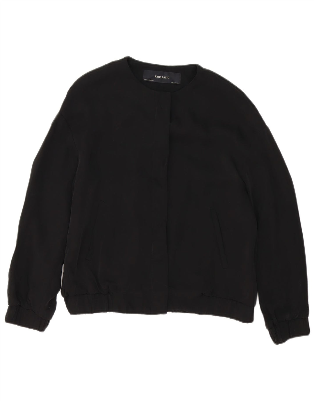 Giubbotto bomber oversize da donna Zara UK 10 piccolo poliestere nero