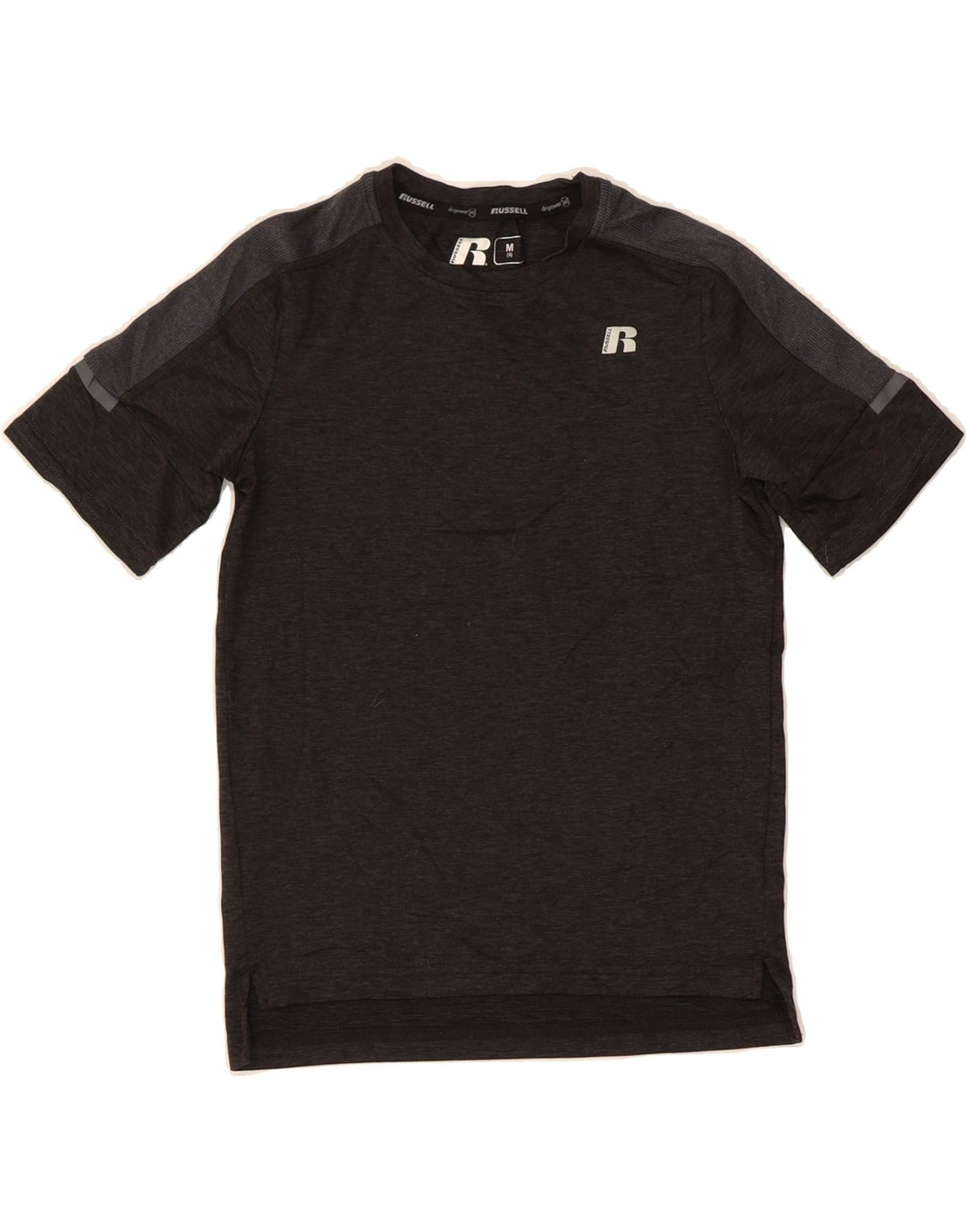 RUSSELL ATHLETIC Boys T-Shirt Top 7-8 Years Medium  Grey Colourblock Vintage Russell Athletic and Second-Hand Russell Athletic from Messina Hembry 
