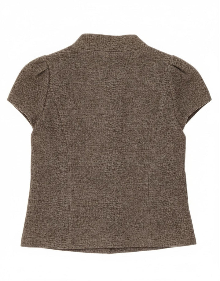 Giacca blazer a maniche corte da donna Rene Lezard EU 36 piccola lana grigia