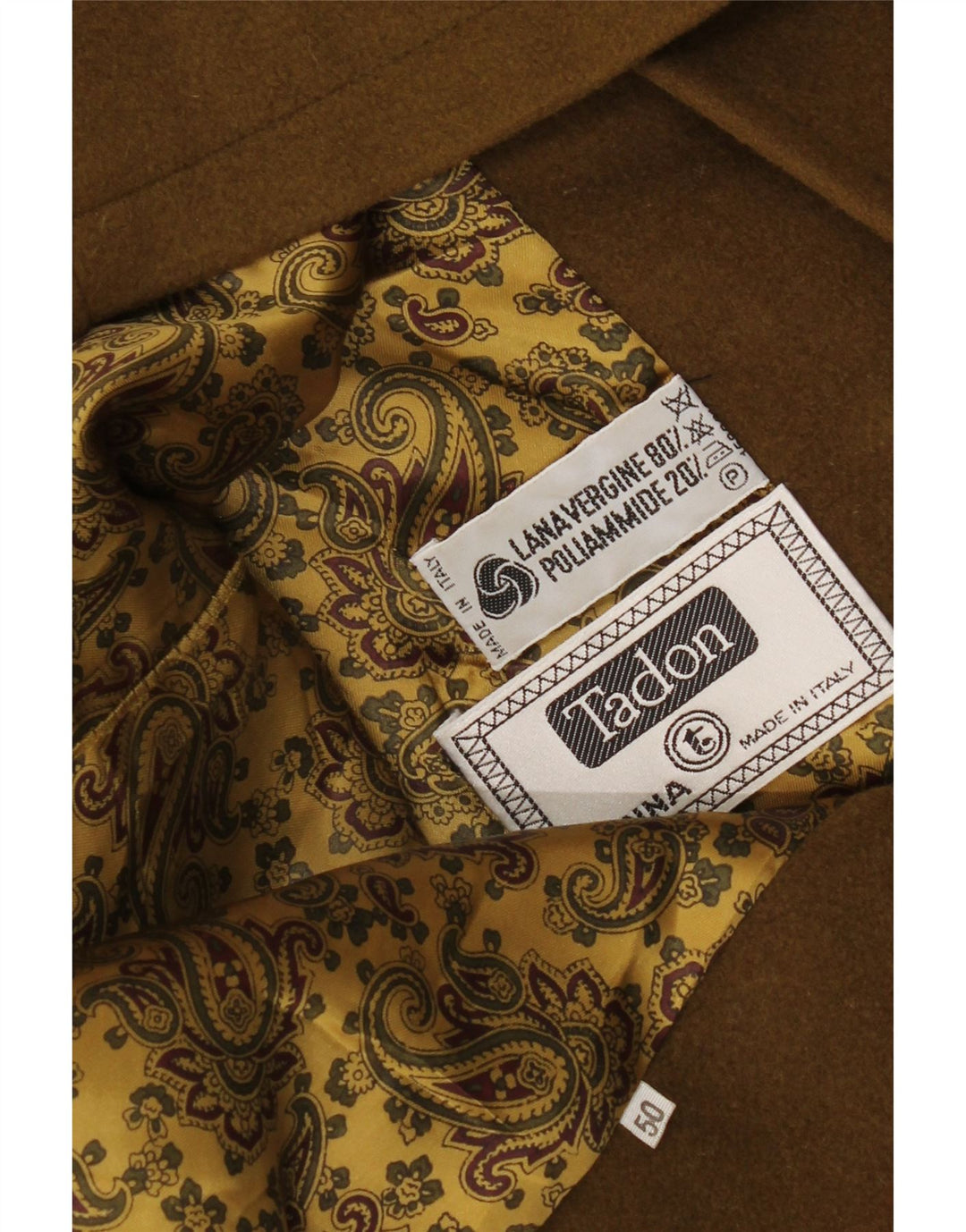 Montgomery con cappuccio da uomo Tadon IT 50 Large in lana vergine marrone