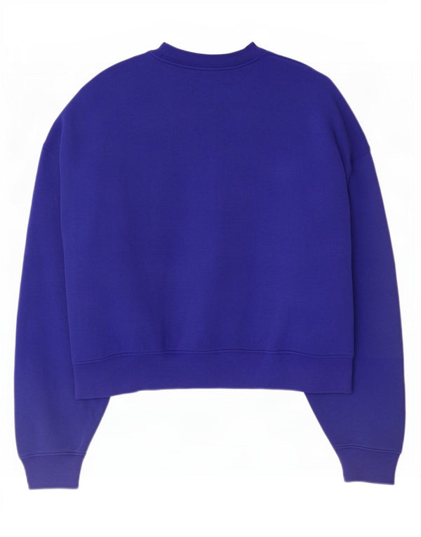 Felpa oversize da donna Adidas UK 12/14 Cotone blu medio