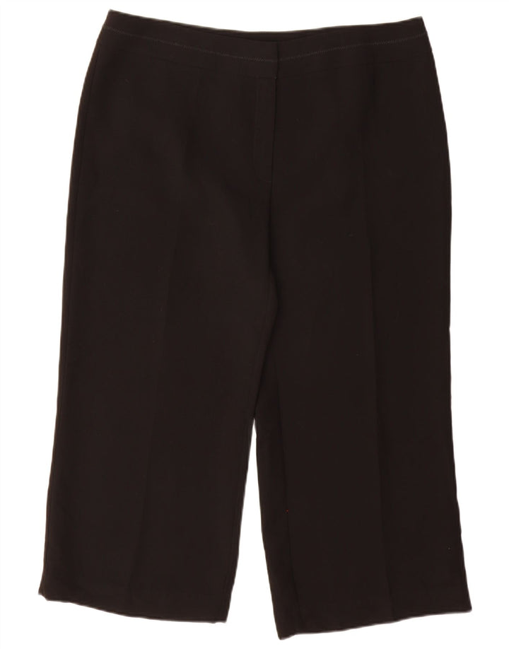 Pantaloni Capri da donna Marks & Spencer UK 16 Large W34 L24 Poliestere nero