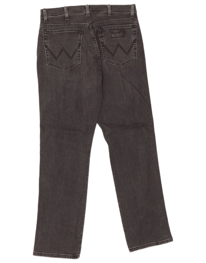 Jeans dritti elasticizzati Texas Wrangler da uomo W34 L32 cotone nero