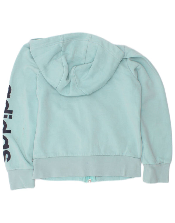 Felpa con cappuccio con zip grafica per ragazze Adidas 5-6 anni blu