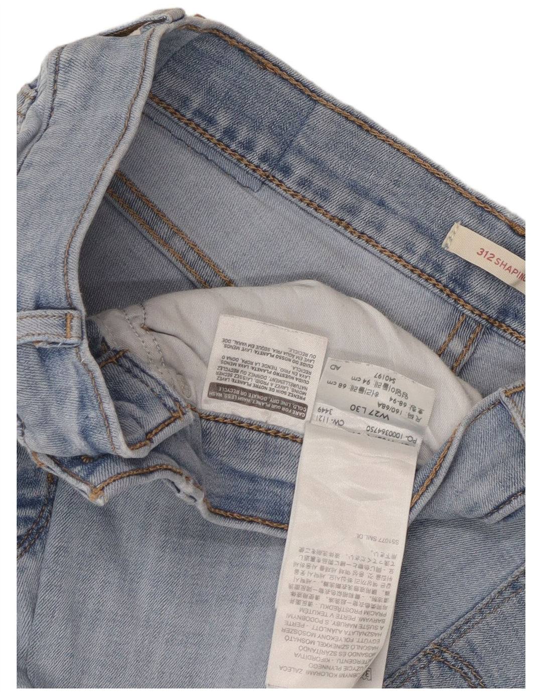Levi's Donna 312 Shaping Slim Jeans W27 L30 Cotone Blu