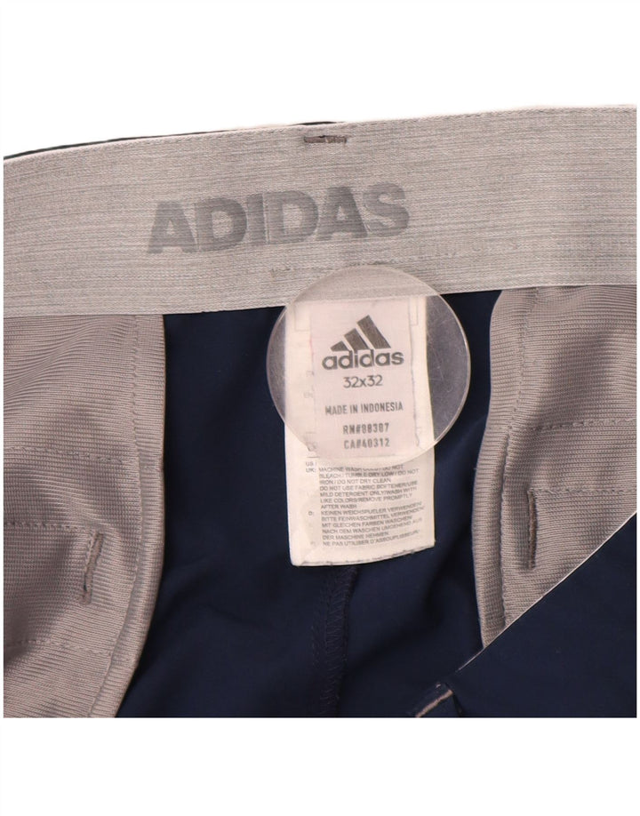 Pantaloni chino slim da uomo ADIDAS W32 L32 poliestere blu navy