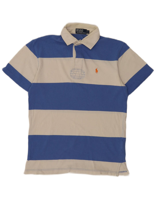 Polo Ralph Lauren da uomo piccola in cotone a righe blu