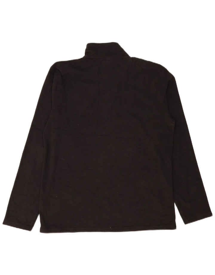 Mountain Warehouse Maglione in pile da uomo con collo e zip grande in poliestere nero