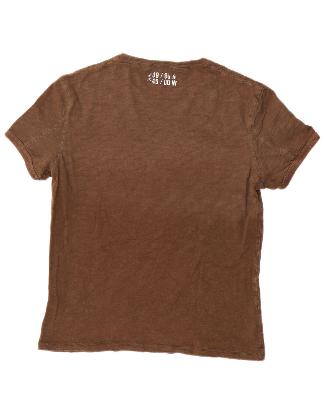 T-shirt grafica da uomo Gas Top in cotone marrone medio
