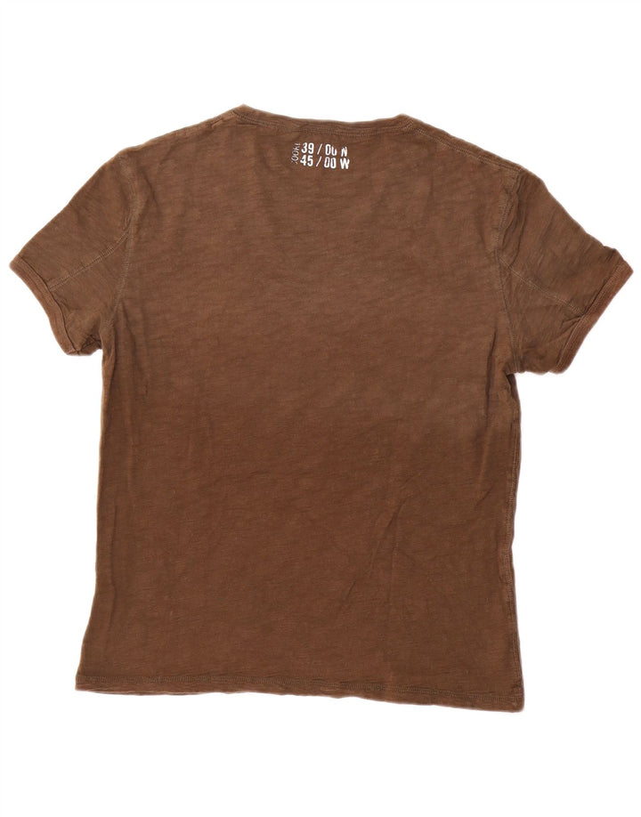 T-shirt grafica da uomo Gas Top in cotone marrone medio
