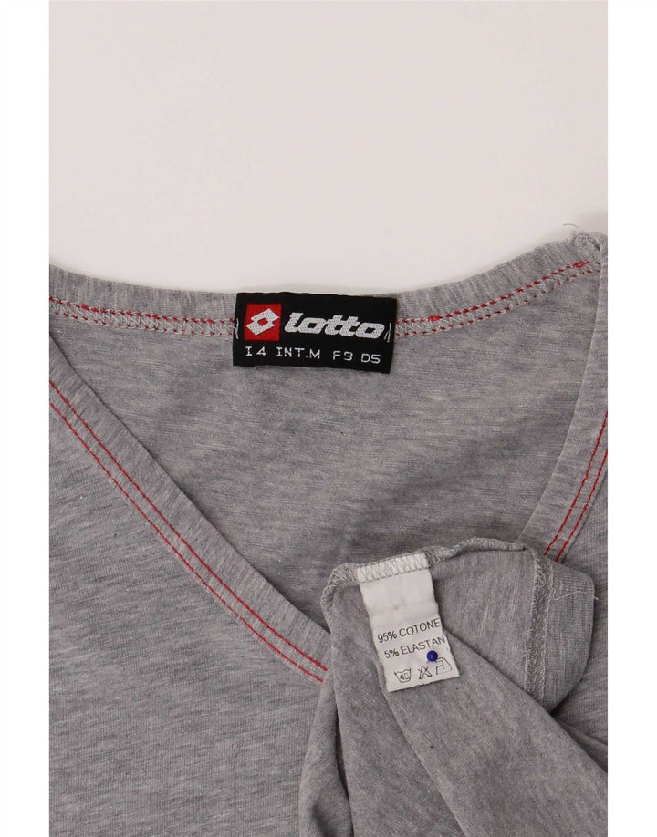 T-shirt da donna Lotto Top UK 12 Cotone grigio medio