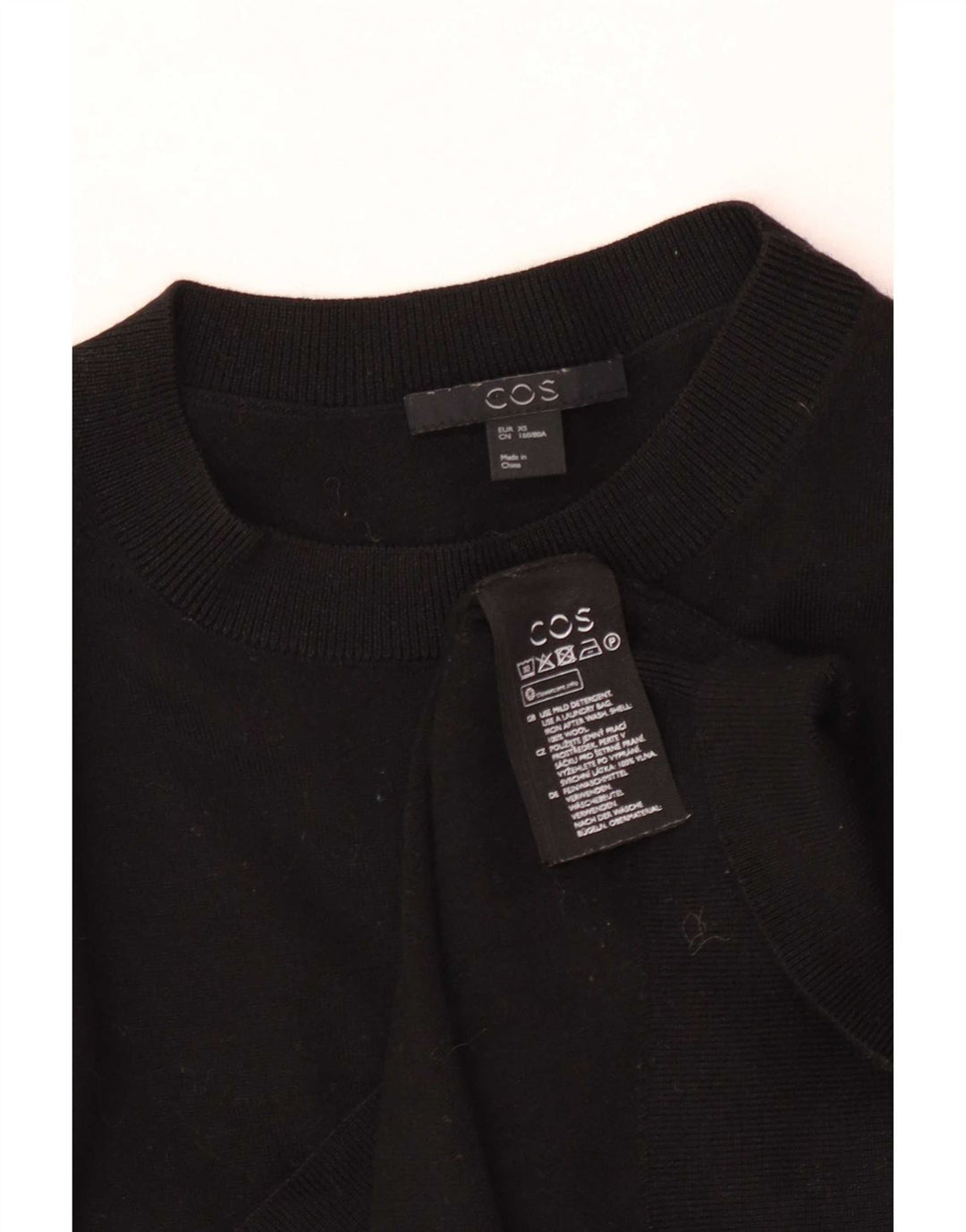 Maglione maglione girocollo da donna Cos UK 6 XS lana nera