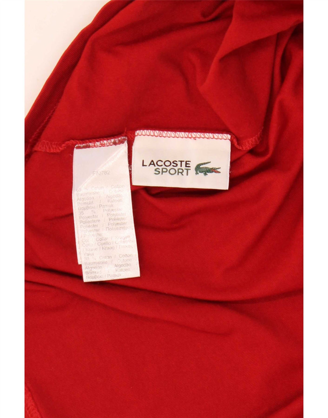 T-shirt grafica da uomo Lacoste taglia 3 piccola in cotone rosso